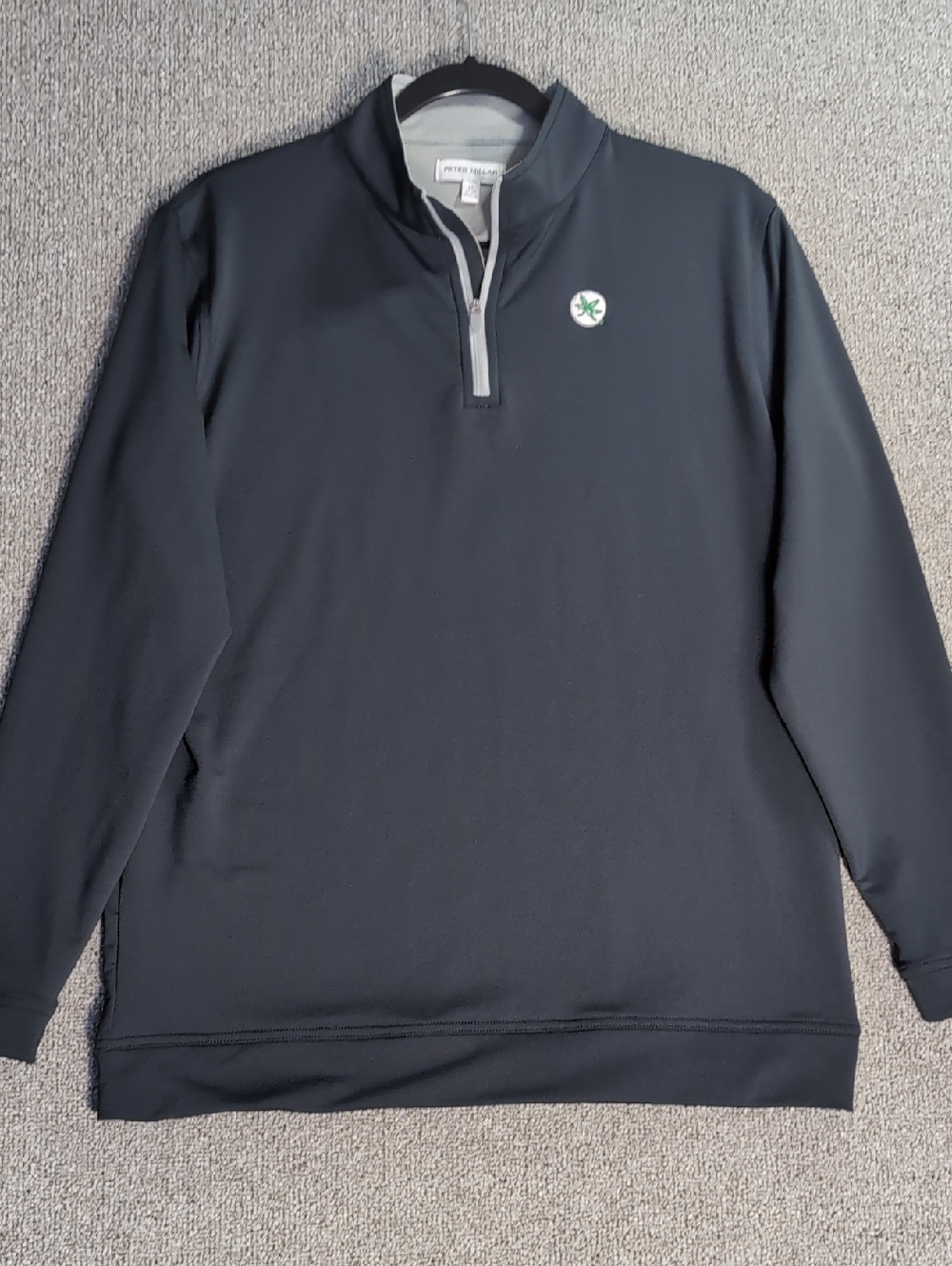 Peter Millar Perth Youth Performance 1/4 Zip Size XL (13-14) in Black Ohio State